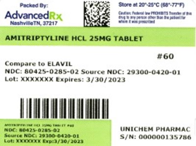 Label 2 (Amitriptyline HCl 80425 0285 02)